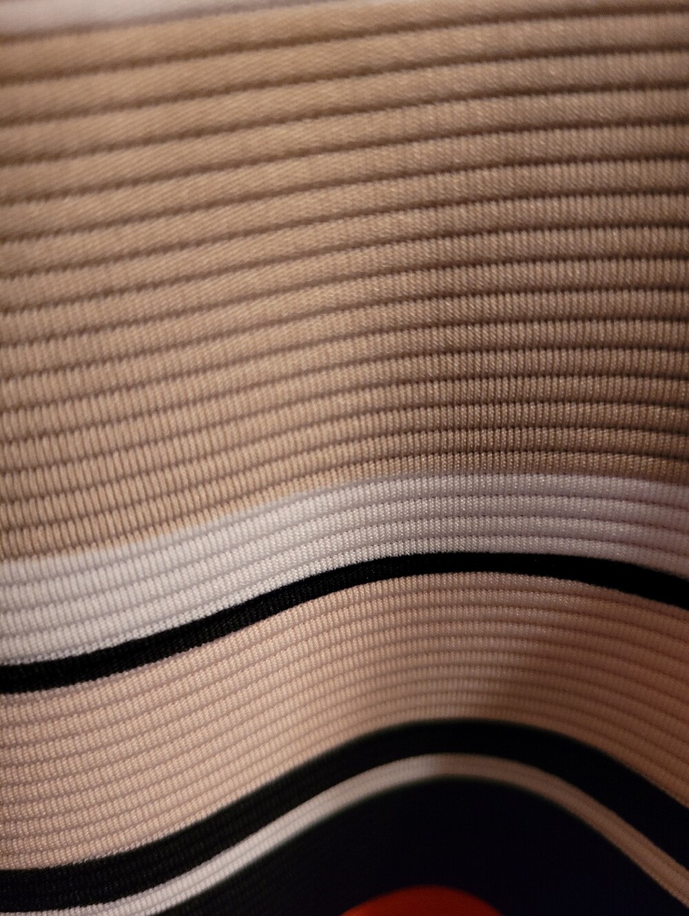 Cleo Striped Peplum Tank in Black, Cream & Coral - Picture 3 of 7